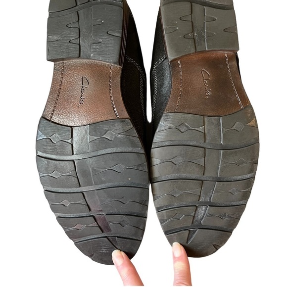 Clarks Mens Black Suede Wingtips Oxford Lace Up Dress Shoes Size 13 Leather - Picture 5 of 9